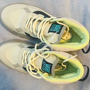 Vans Kids Sneakers White Black Lime Accent